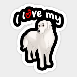 I Love My Great Pyrenees Dog Sticker